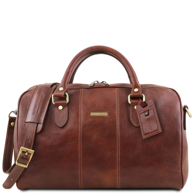 Leder Reisetasche Lisbona klein-Braun Leder Reisetasche Lisbona klein-Braun