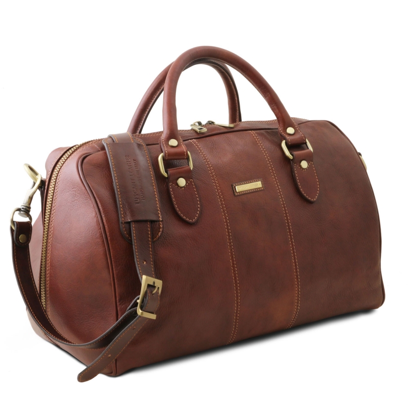 Leder Reisetasche Lisbona klein-Seitenansicht Leder Reisetasche Lisbona klein-Seitenansicht