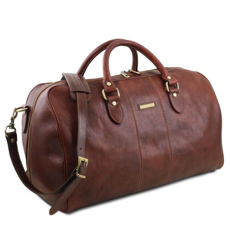 Leder Reisetasche Lisbona gross Seitenansicht Leder Reisetasche Lisbona gross Seitenansicht