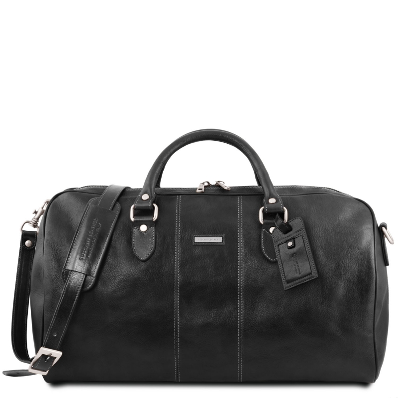 Leder Reisetasche Lisbona gross Schwarz Leder Reisetasche Lisbona gross Schwarz
