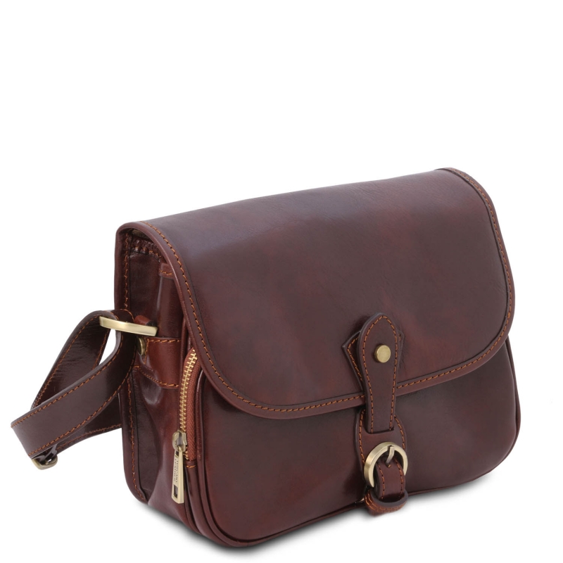 Tuscany Leather Schultertasche Leder braun Alessia Seitenansicht Tuscany Leather Schultertasche Leder braun Alessia Seitenansicht