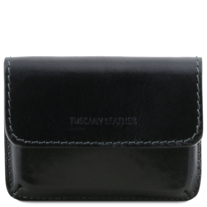 Visitenkarten-Etui aus Leder schwarz Visitenkarten-Etui aus Leder schwarz
