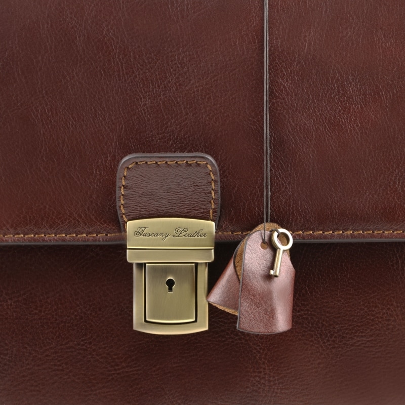 Leder Aktentasche Parma Detail Leder Aktentasche Parma Detail