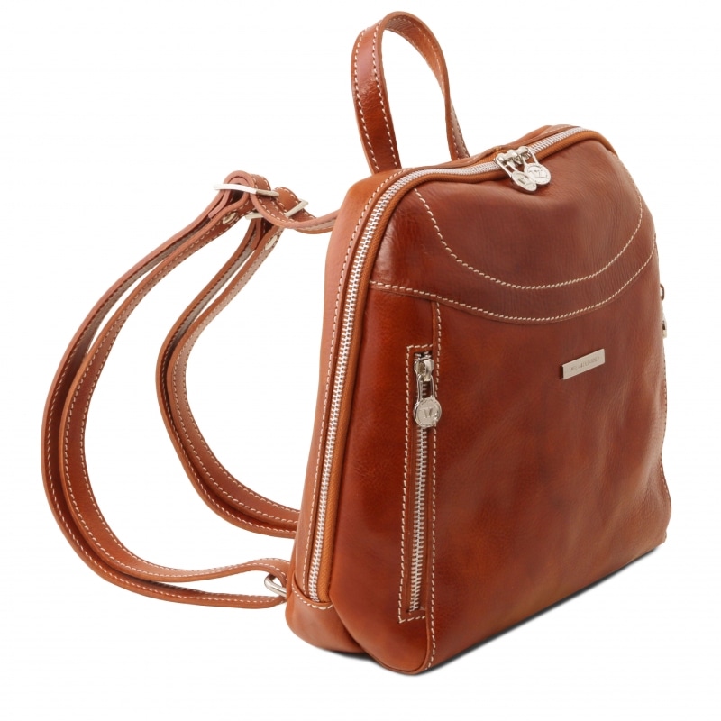 Leder Rucksack Manila Seitenansicht Leder Rucksack Manila Seitenansicht