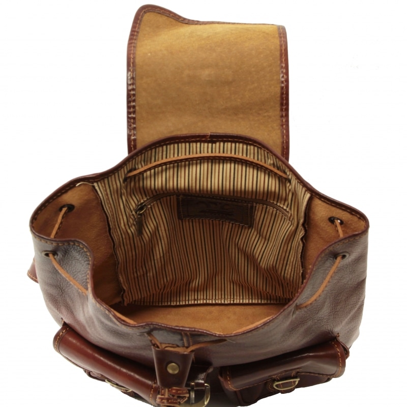 Leder Rucksack Tokyo Innenansicht Leder Rucksack Tokyo Innenansicht