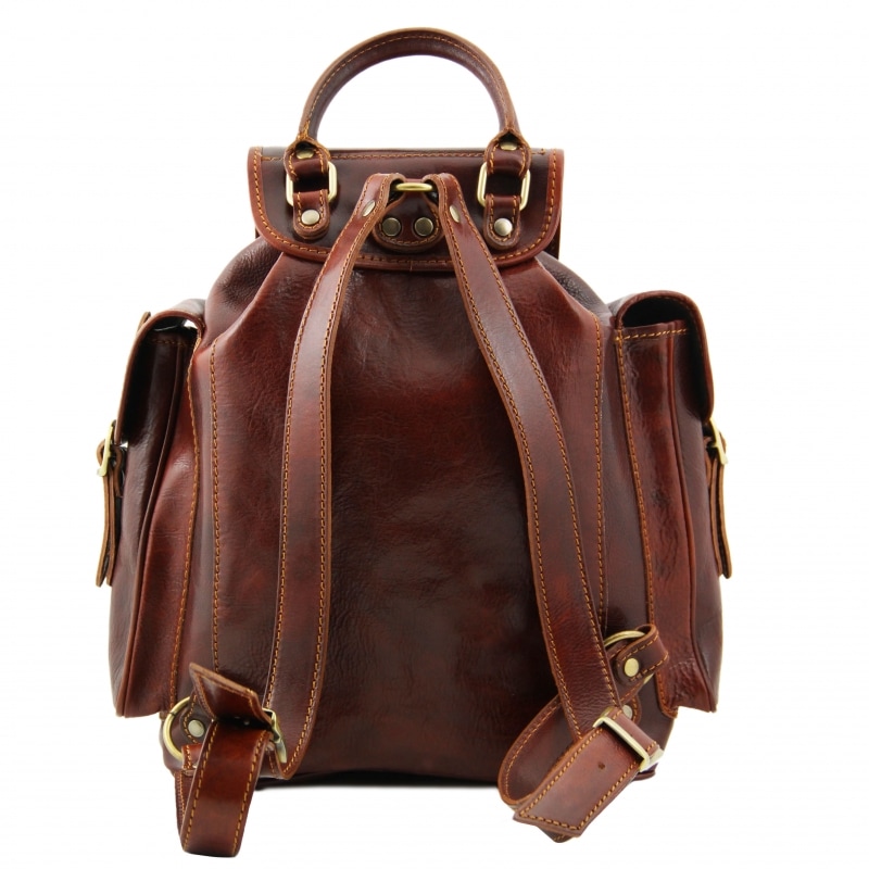 Leder Rucksack Pechino Rückseite Leder Rucksack Pechino Rückseite