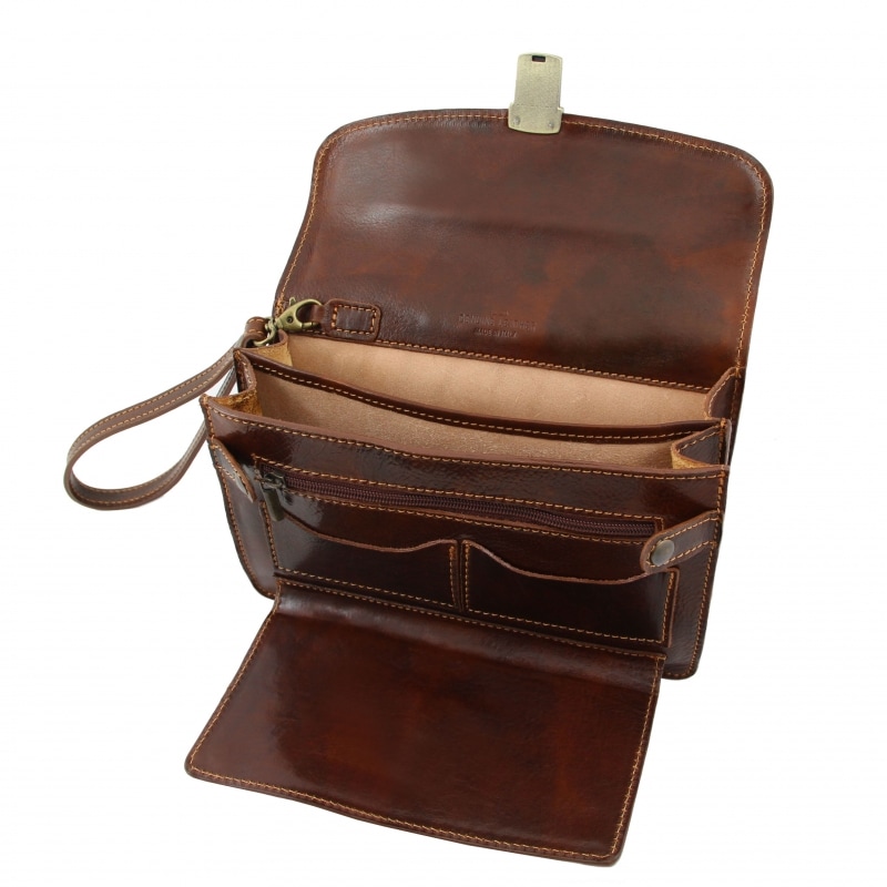 Tuscany Leather Leder Herrentasche Max mit Handschlaufe Detail Tuscany Leather Leder Herrentasche Max mit Handschlaufe Detail