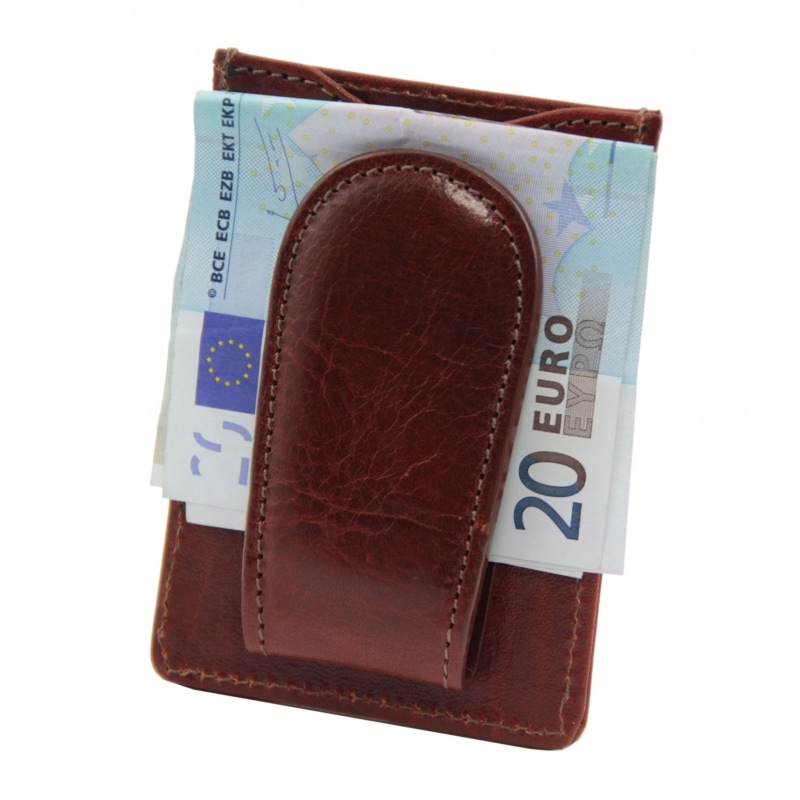 Leder-Etui für Karten mit Scheinklammer Geldklammer Leder-Etui für Karten mit Scheinklammer Geldklammer