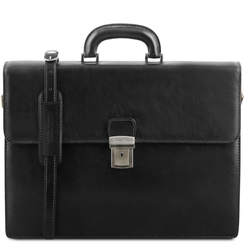 Leder Aktentasche Parma Schwarz Leder Aktentasche Parma Schwarz