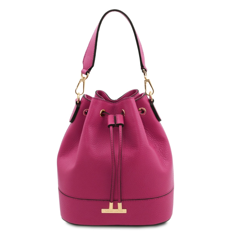 Beuteltasche aus Leder TL142146 fuchsia Beuteltasche aus Leder TL142146 fuchsia