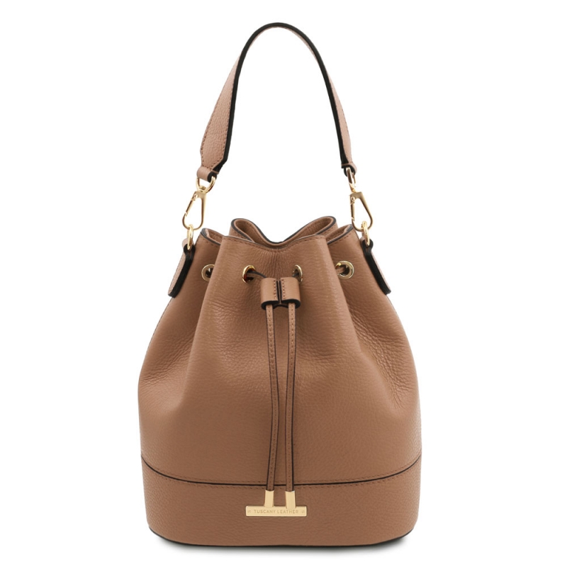 Beuteltasche aus Leder TL142146 taupe Beuteltasche aus Leder TL142146 taupe