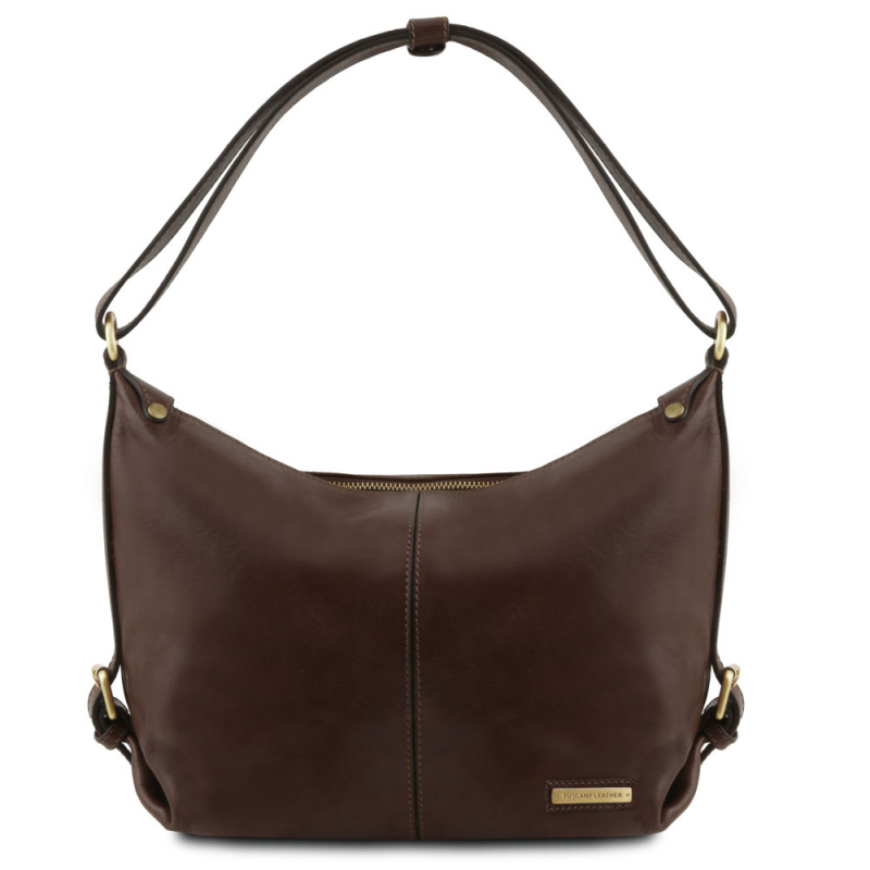 Leder Beuteltasche Sabrina dunkelbraun Leder Beuteltasche Sabrina dunkelbraun
