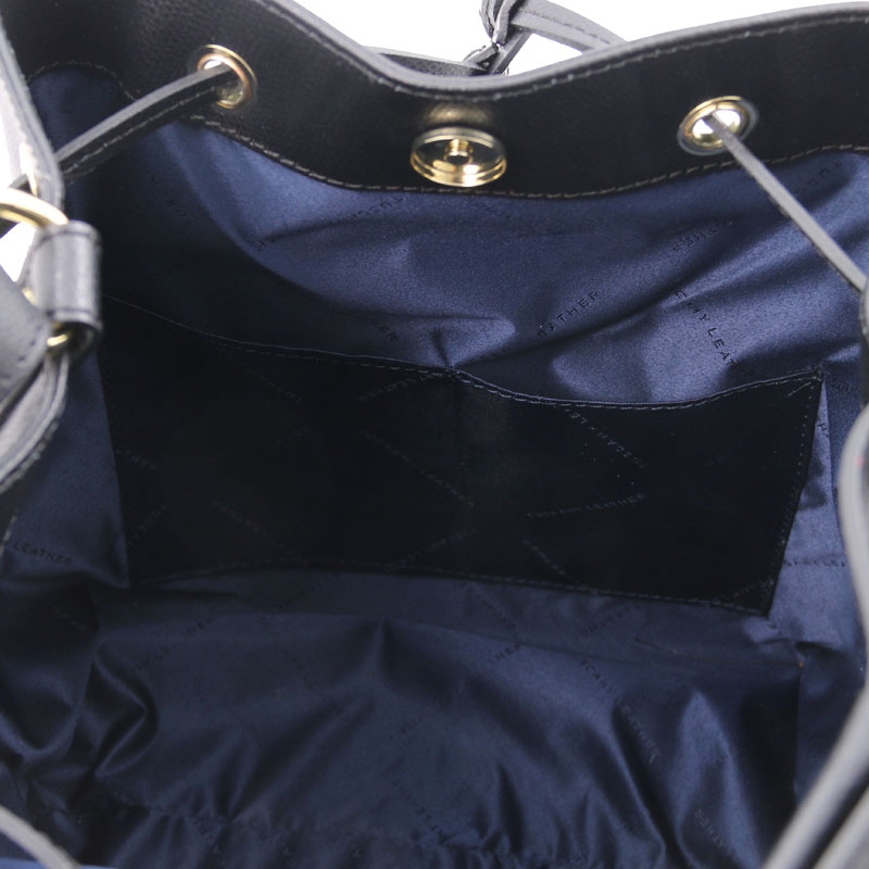 Tuscany Leather Bucket-Bag Minerva schwarz Interieur