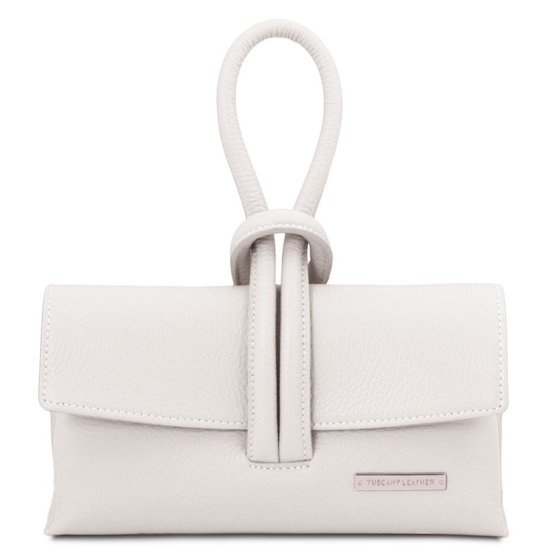 Tuscany Leather Clutch Leder weiß Tuscany Leather Clutch Leder weiß