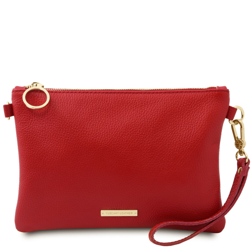 Tuscany Leather Clutch mit Schulterriemen rot Tuscany Leather Clutch mit Schulterriemen rot