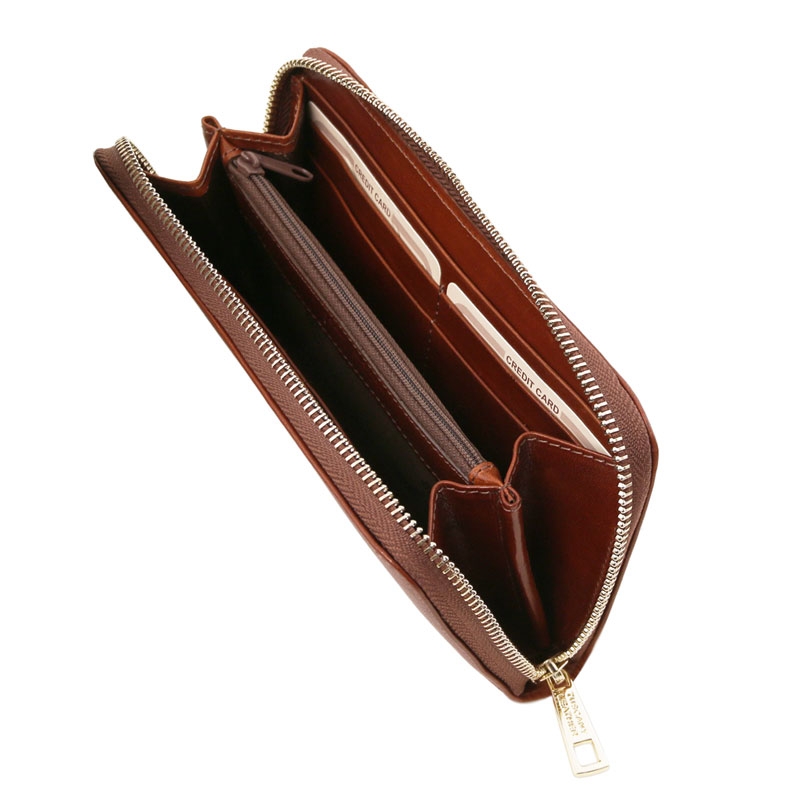 Damen Leder Geldbörse TL141206 braun Interieur Damen Leder Geldbörse TL141206 braun Interieur