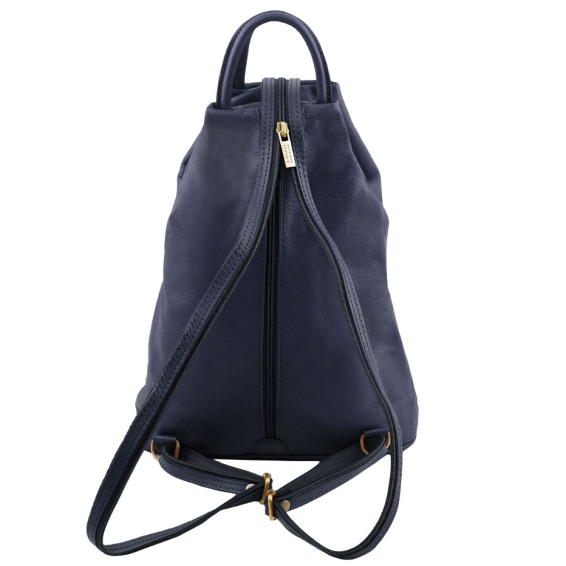 Rucksack "Shanghai" Nappa-Leder dunkelblau Rückseite Rucksack "Shanghai" Nappa-Leder dunkelblau Rückseite