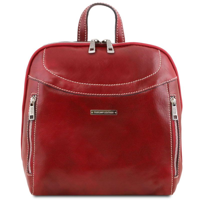 Leder Rucksack Manila rot Leder Rucksack Manila rot