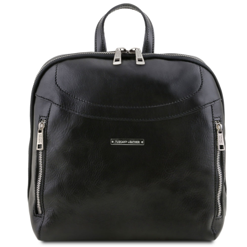 Leder Rucksack Manila schwarz Leder Rucksack Manila schwarz