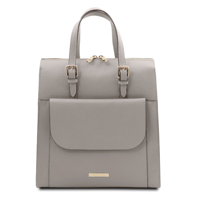 Tuscany Leather Damen Leder-Rucksack 3-in-1 grau Tuscany Leather Damen Leder-Rucksack 3-in-1 grau