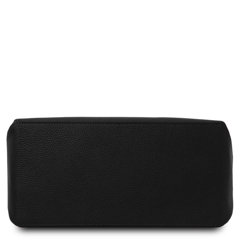 Leder-Handtasche TL142087 schwarz Boden Leder-Handtasche TL142087 schwarz Boden