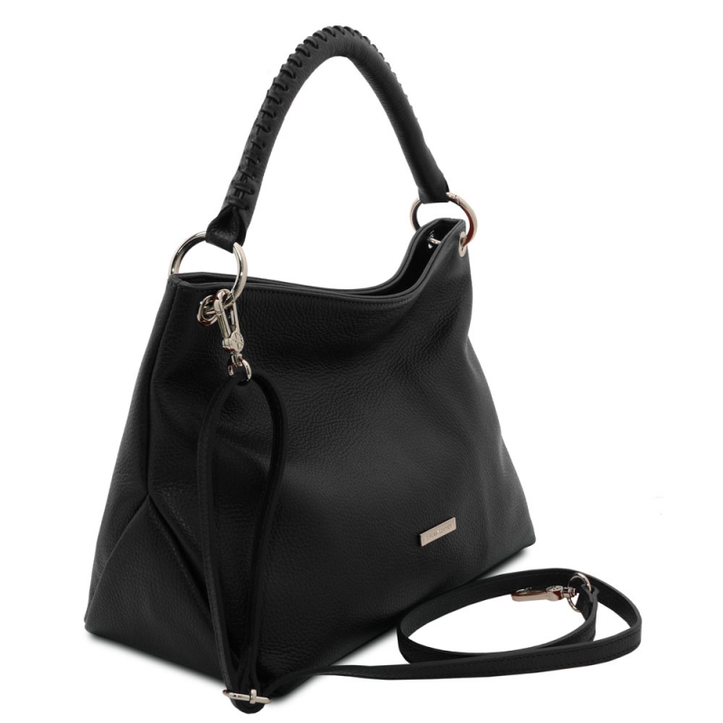 Tuscany Leather Handtasche schwarz Seite Tuscany Leather Handtasche schwarz Seite