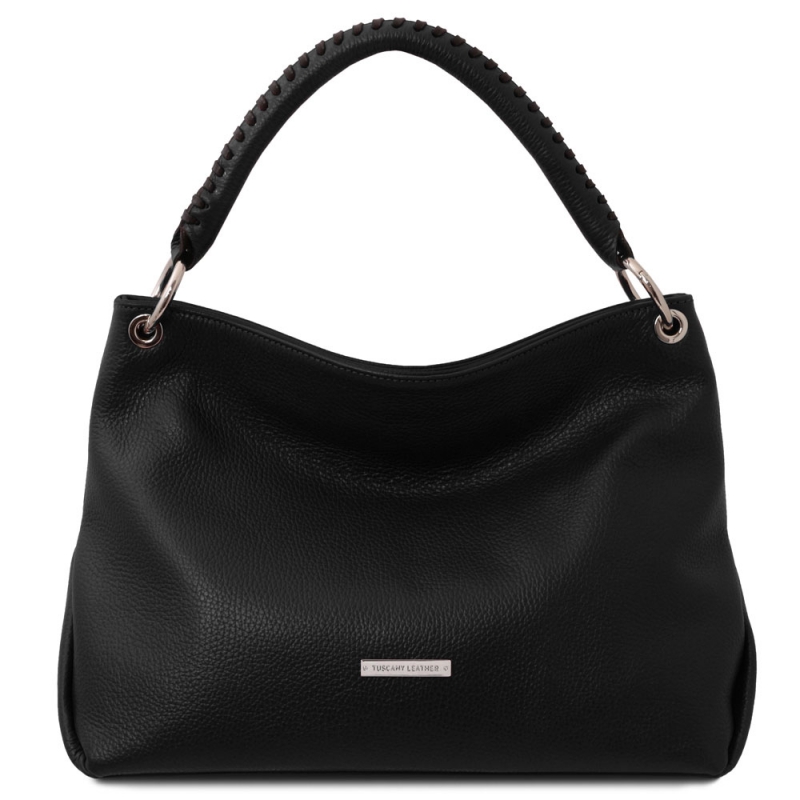 Leder-Handtasche TL142087 schwarz Leder-Handtasche TL142087 schwarz