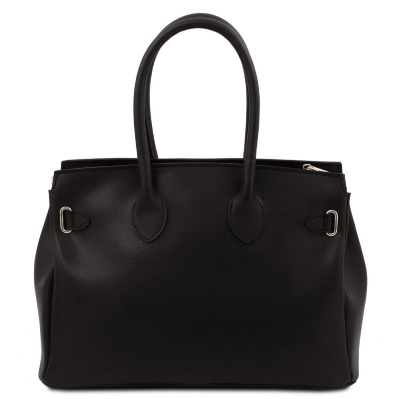 TL Bag Handtasche Leder Schwarz Rückseite TL Bag Handtasche Leder Schwarz Rückseite