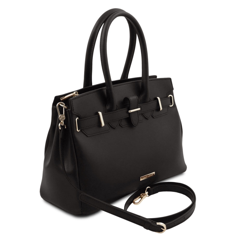 TL Bag Handtasche Leder Schwarz Seite TL Bag Handtasche Leder Schwarz Seite