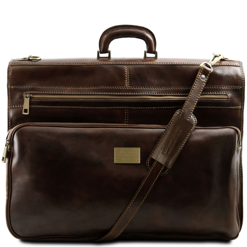Tuscany Leather Kleidersack aus Leder "Papeete" dunkelbraun Tuscany Leather Kleidersack aus Leder "Papeete" dunkelbraun