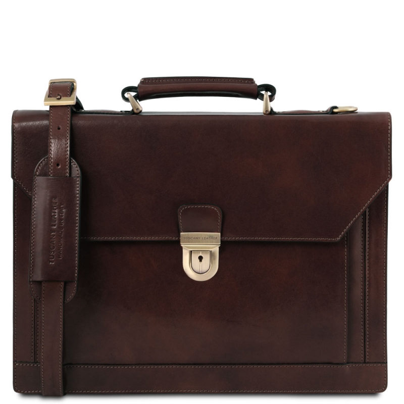 Leder Aktentasche Cremona Dunkelbraun Leder Aktentasche Cremona Dunkelbraun