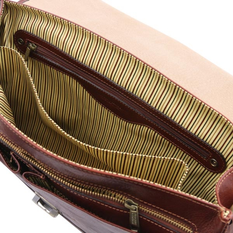 Multifach Leder-Aktentasche Mantova interieur Multifach Leder-Aktentasche Mantova interieur