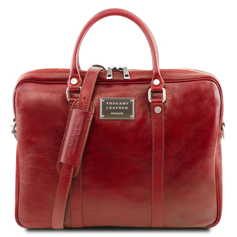 Leder Aktentasche Prato rot Leder Aktentasche Prato rot