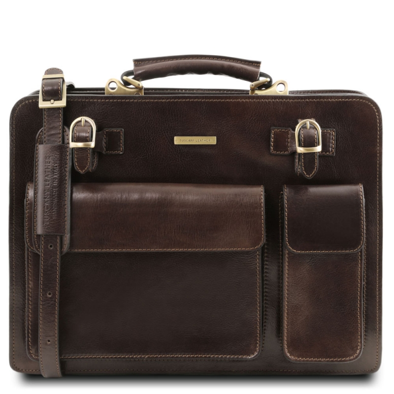 Leder Aktentasche Venezia Dunkelbraun Leder Aktentasche Venezia Dunkelbraun