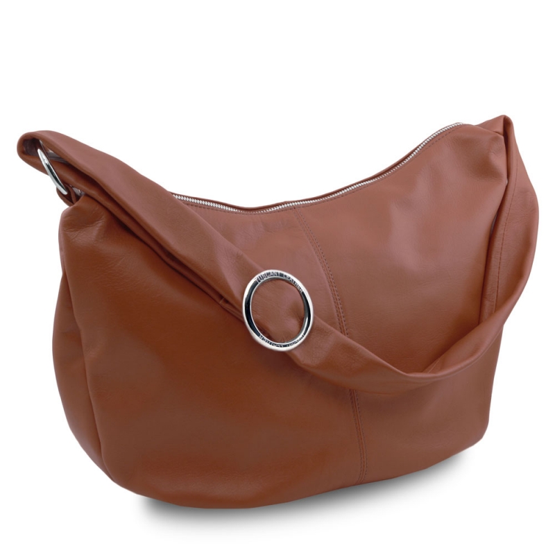 Leder-Beuteltasche Yvette zimt Leder-Beuteltasche Yvette zimt