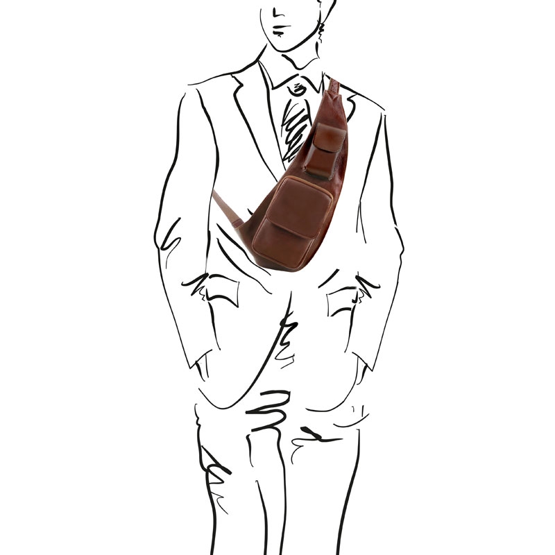 Leder Brusttasche mit Vortaschen Outfit Leder Brusttasche mit Vortaschen Outfit
