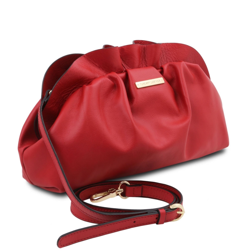 Tuscany-Leather_Leder-Clutch rot Lederriemen Tuscany-Leather_Leder-Clutch rot Lederriemen