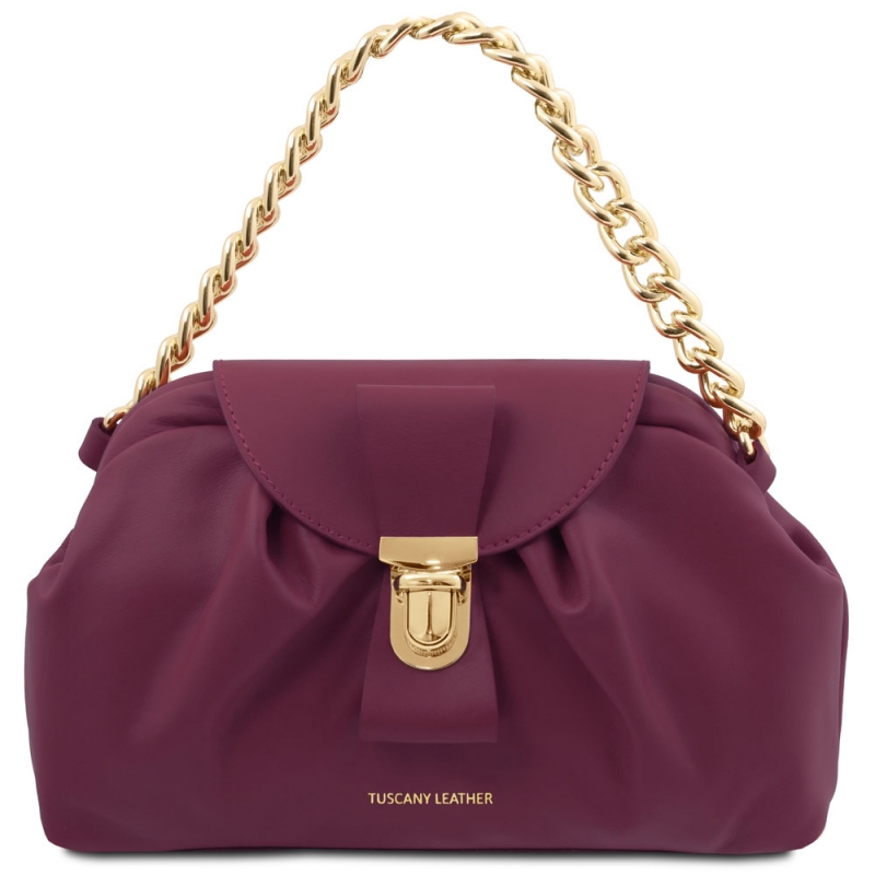 Tuscany Leather Clutch Lara plum Tuscany Leather Clutch Lara plum