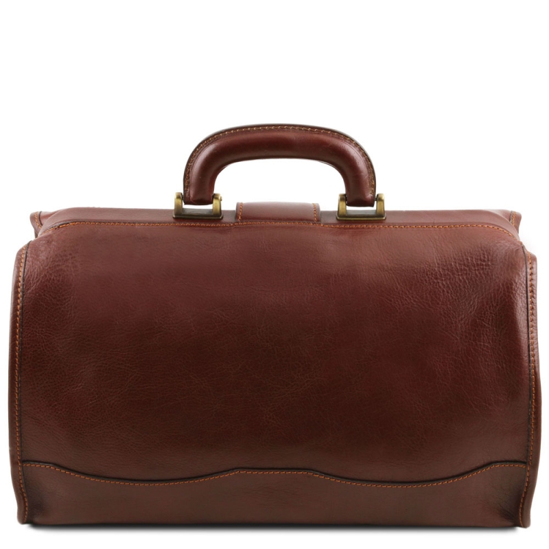 Leder Doktortasche Raffaello braun Rückseite Leder Doktortasche Raffaello braun Rückseite