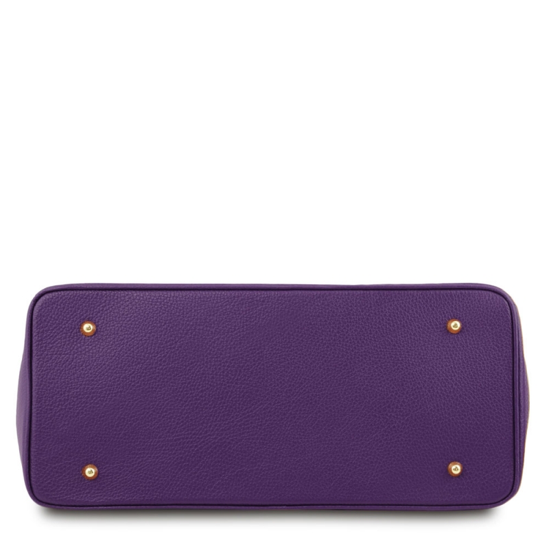 Tuscany Leather Leder Handtasche Purple Boden Tuscany Leather Leder Handtasche Purple Boden