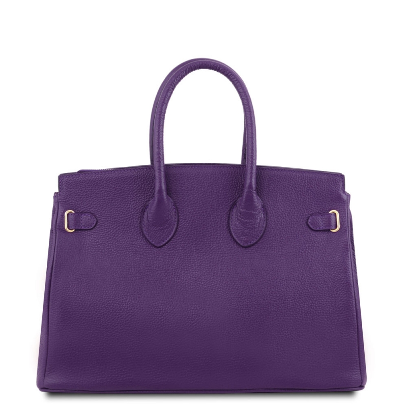 Tuscany Leather Leder Handtasche Purple Rückseite