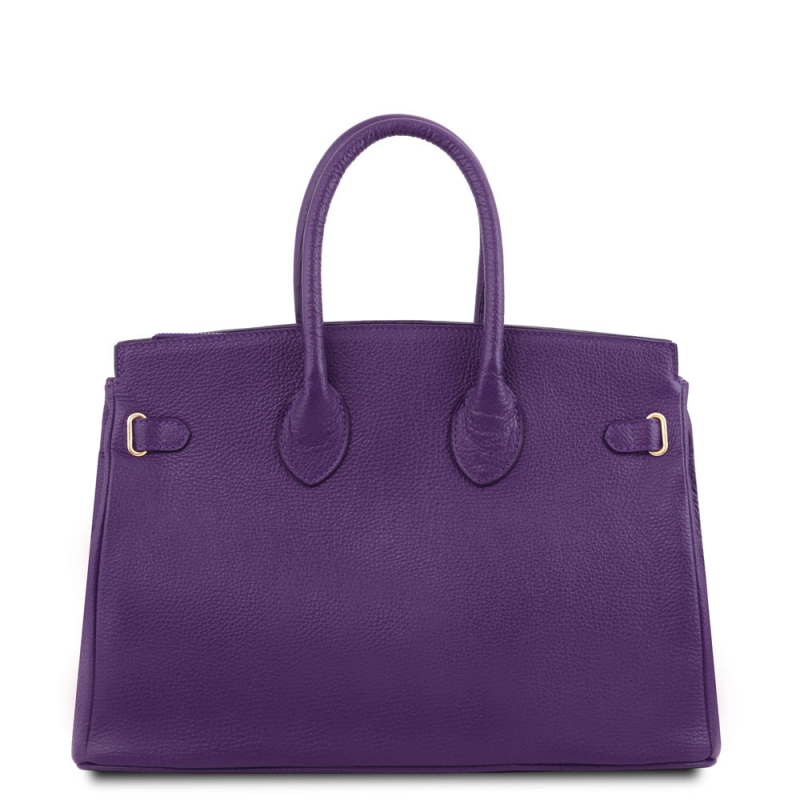 Tuscany Leather Leder Handtasche Purple Rückseite Tuscany Leather Leder Handtasche Purple Rückseite