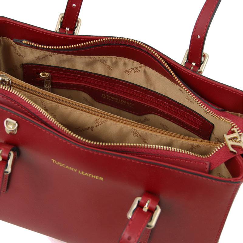 Tuscany Leather Handtasche Aura Rot Interieur