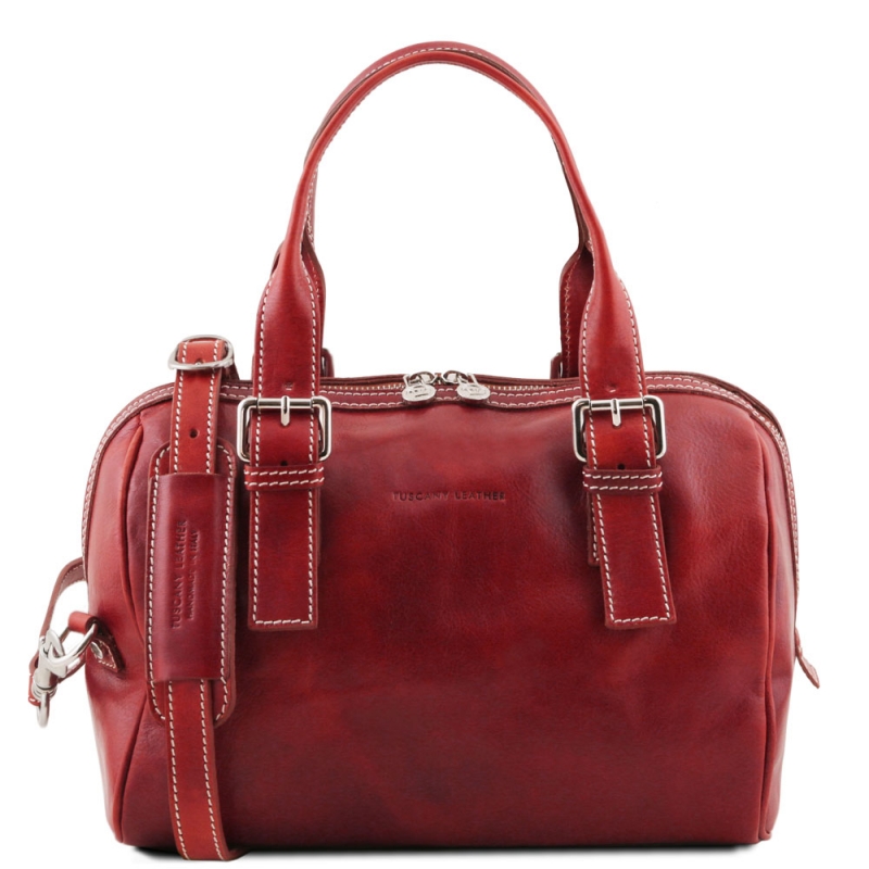 Leder Handtasche Eveline rot Leder Handtasche Eveline rot