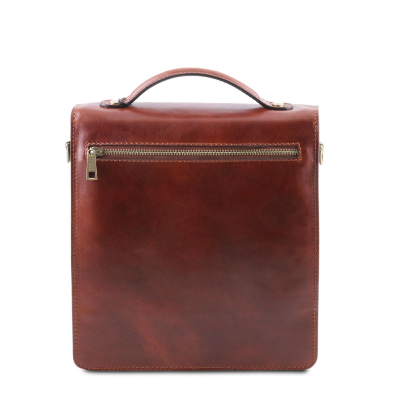 Leder Herrentasche David klein Rückseite Leder Herrentasche David klein Rückseite