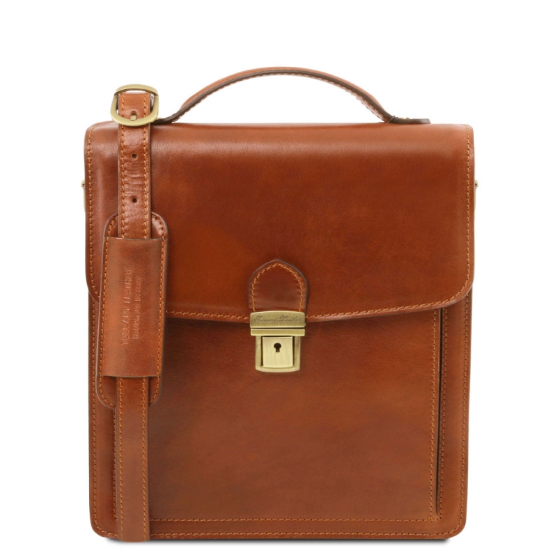 Leder Herrentasche David klein Honig Leder Herrentasche David klein Honig