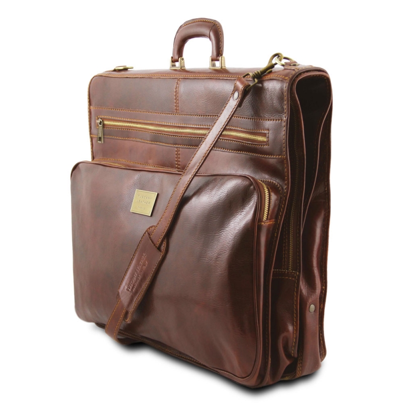 Leder Kleidersack Papeete Seitenansicht Leder Kleidersack Papeete Seitenansicht