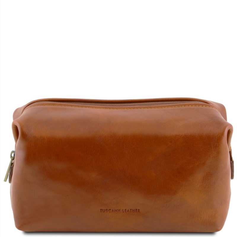 Leder Kulturtasche Smarty gross honig Leder Kulturtasche Smarty gross honig
