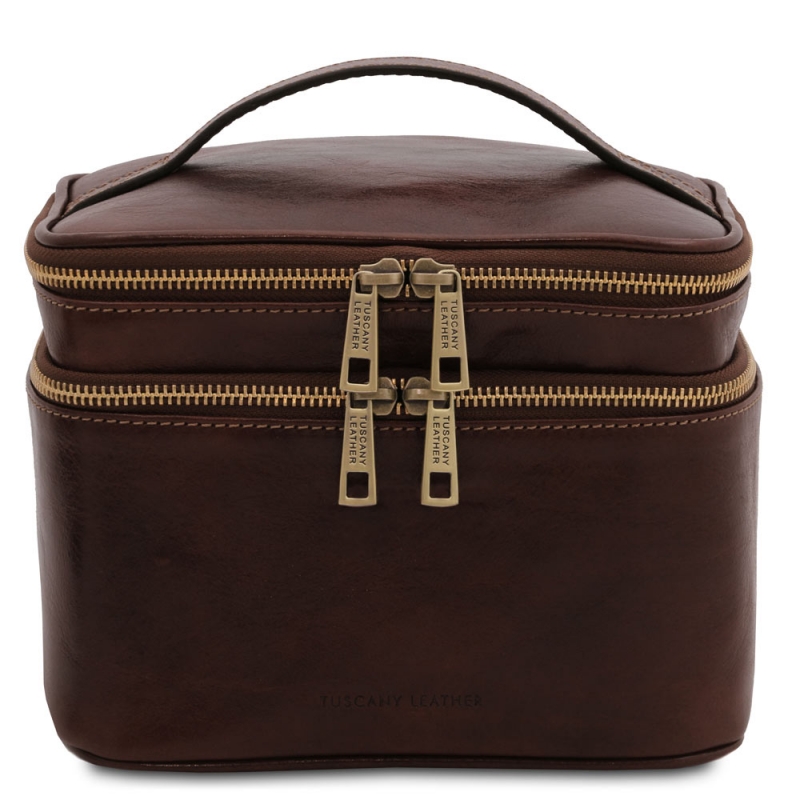 Leder Kulturtasche Eliot Dunkelbraun Leder Kulturtasche Eliot Dunkelbraun
