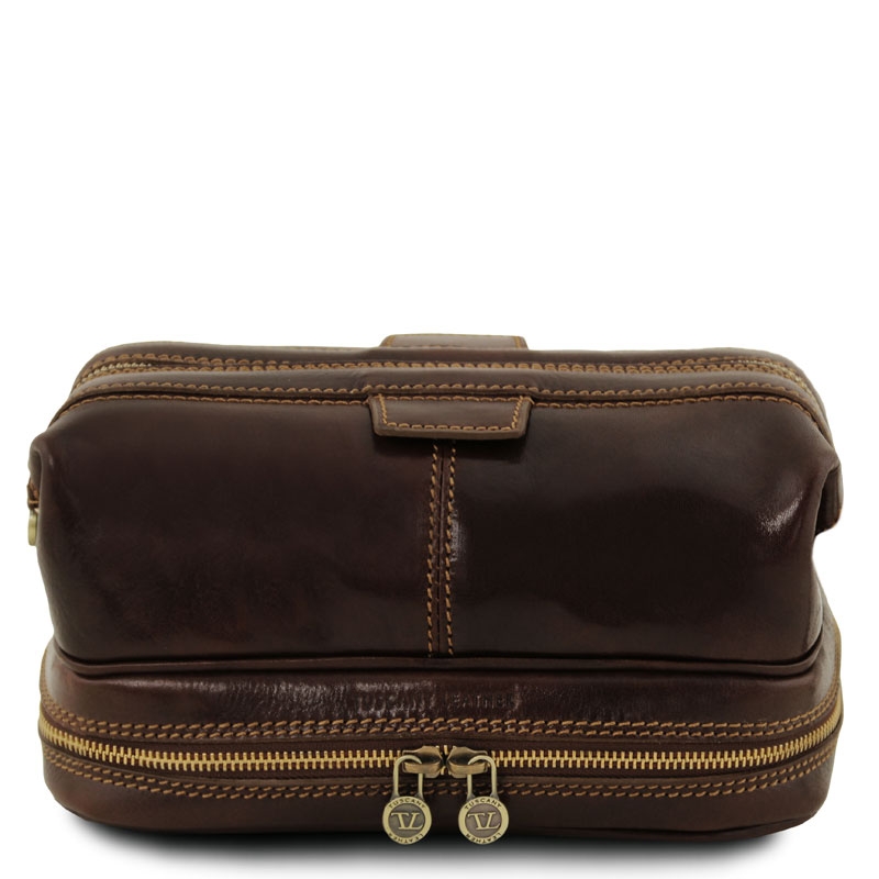 Leder Kulturtasche Patrick dunkelbraun Leder Kulturtasche Patrick dunkelbraun